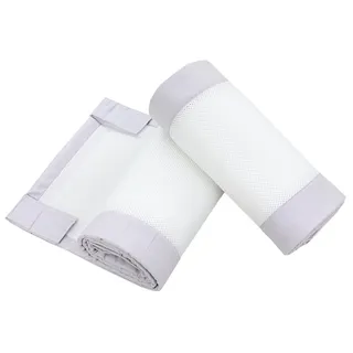 TupTam Bettnestchen TupTam Gitterstäbe Schutz Netz Babybett Nestchen 3D Mesh 2 Pack grau