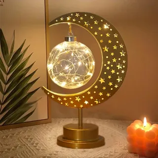 Led Ramadan Dekolampe In Mondform – Warmweißes Stimmungslicht Für Wohnzimmer, Schlafzimmer & Iftar-tisch
