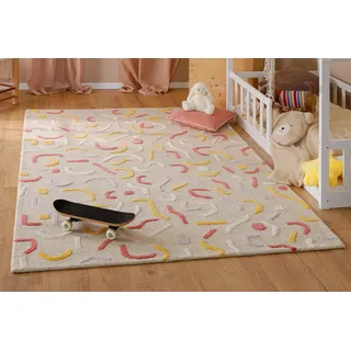 Kinderteppich SMART KIDS "Confetti 2.0", bunt (alt rosa), B:110cm H:16mm L:170cm, Schurwolle, Teppiche, Kinderteppich, Kinder- & Spielteppich, Hoch-Tief-Effekt, Schurwolle, Kinderzimmer