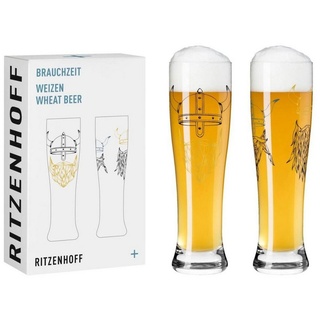 Ritzenhoff Bierglas Brauchzeit, Glas, Mehrfarbig H:25.4cm D:7.5cm Glas bunt