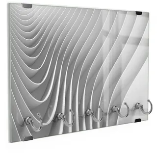 DEQORI Schlüsselbrett 'Lamellendesign', (1 St), Schlüsselhalter Schlüssel Haken Schlüsselboard modern Schlüsselleiste weiß