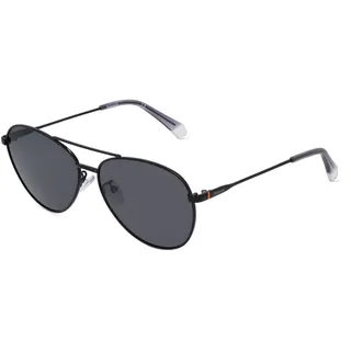 Polaroid PLD 4142/G/S/X Unisex-Sonnenbrille Vollrand Pilot Metall-Gestell, schwarz