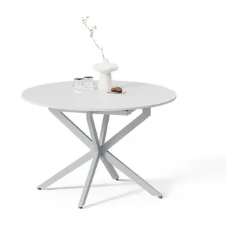 livinity® Firenze Ø 120 cm grau/weiß