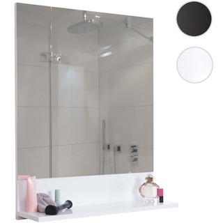 Wandspiegel mit Ablage HWC-B19, Badspiegel Badezimmer, hochglanz 75x80cm ~ wei√ü