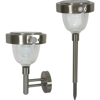 Näve Leuchten LED Solarleuchte mit LED Platine LED Solarleuchte mit LED Platine Solar-Außenwand + Erdspiess m.Beweg.melder - Transparent
