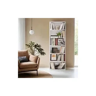 6 stufiges Bücherregal, Standregal im skandinavischen Stil, für Wohnzimmer