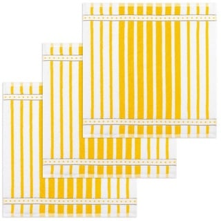 Kracht Geschirrtuch Blockstreifen, (Set, 3-tlg., Set), 3er Pack Frottee Küchenhandtücher (3 Stück) ca.50x50cm Baumwolle gelb