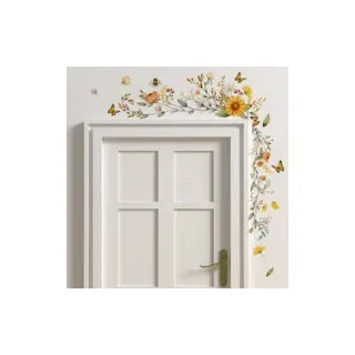 Pflanzen- Und Blumen-wandtattoos, Hängende Blumenranken, Retro-wandaufkleber, Gänseblümchen-wandtattoo Für Wohnzimmer, Schlafzimmer, Büro, Tv-raum, Sofa, Badezimmer, Wanddekoration - Crezuo