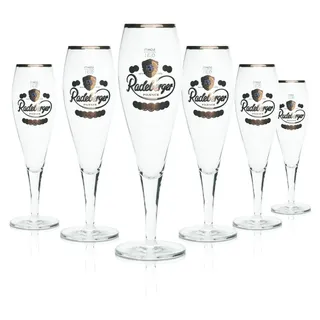 6x Radeberger Glas 0,3l Pokal Tulpe Goldrand Bier Gläser Gastro Geeicht Pils - Transparent
