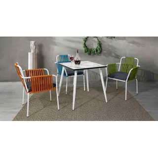 JVmoebel Gartenstuhl Elegante Edelstahl-Stühle in bunten Farben für die Terrasse (1 St), Made in Europa bunt