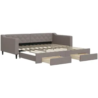 vidaXL Tagesbett Ausziehbar mit Schubladen 100 x 200 cm taupe