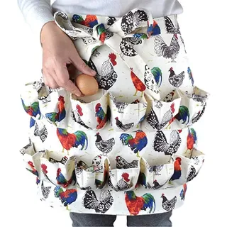 Eiersammelschürze Aus Segeltuch Mit 12 Taschen Und Hühnermuster