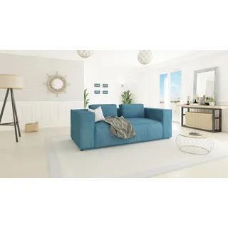 s-style möbel Couch Cord 2-Sitzer Blau