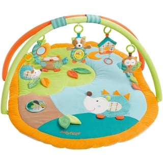 Fehn 3-D-Activity-Decke Spielbogen Sleeping Forest – Krabbeldecke mit 5 abnehmbaren Spielzeugen zum Greifen – Spieldecke für Babys und Kinder ab 0+ Monaten – Krabbelmatte als Geschenk zur Geburt
