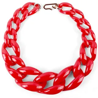 Damen Boho Klobige Acryl-Gliederkette Fashion Statement Handmade Cuban Chain Collar Schmuck Halskette Kleider Pullover ZubehöR