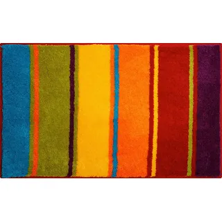 Grund Badteppich Summertime, Mehrfarbig, Textil, Streifen, rechteckig, 60x90 cm, Oeko-Tex® Standard 100, Made in Europe, für Fußbodenheizung geeignet, rutschfest, Badtextilien, Badematten