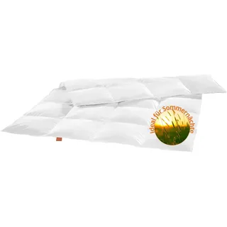 sleepling Sommer Daunendecke 155x220 cm, Sommerdecke, Leichte & dünne Sommerbettdecke, Bettdecke 155 x 220 cm, Sommerdaunendecke, 100% Baumwolle, Made in EU, Oeko-TEX, Waschbar bis 60 Grad