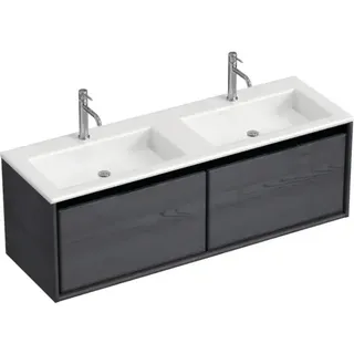 Sanox Badmöbel-Set Loft BxHxT 140,5 x 47 x 45,5 cm Frontfarbe black oak mit Dopp