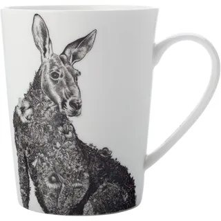 Maxwell & Williams DX0539 Kaffee-Tasse hoch Kangaroo 460 ml – Porzellan – mit Schwarz-weiß Tier-Motiv, in Geschenkbox