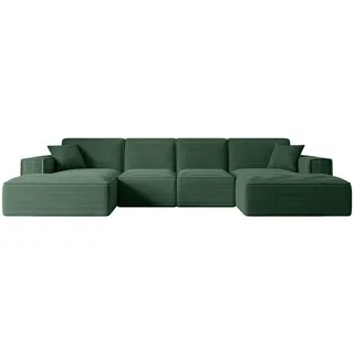 altdecor Wohnlandschaft Grün, Textil, 6-Sitzer, U-Form 344x73x165 cm, Wohnzimmer, Sofas - Couches, Wohnlandschaften, Wohnlandschaften in U-Form