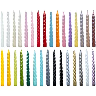 holiki gedrehte Kerzen No. 1 in Braun Lack - 6 stück Twisted Candles I gedrehte Spiralkerzen Stabkerzen Spitzkerzen - 23 x 2,2 cm - Trendkerzen