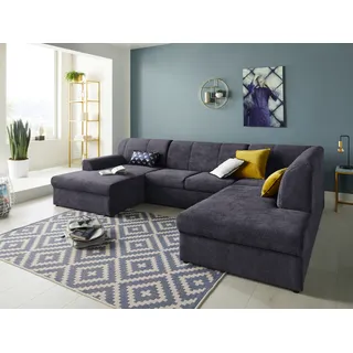 DOMO collection Wohnlandschaft U-Form 320 cm Blau