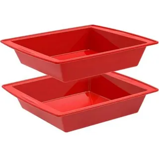 Brownie Backform Silikon 20 cm 2er Set Eckig Antihaft Silikonformen