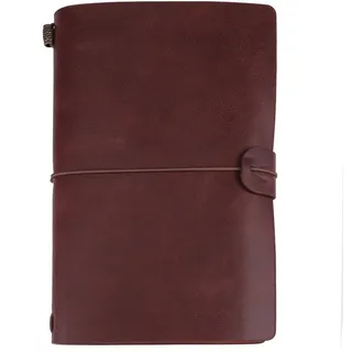 Hilitand Reisende-Notizbuch, 5Colors klassisches PU-Leder-Tagebuchbuch Personalisiertes Notizbuch-Tagebuch-nachfüllbarer Notizblock(Dark Brown)