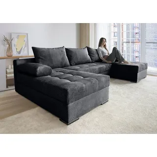 COLLECTION AB Wohnlandschaft Josy U-Form, B: 269 cm, Schlaffunktion & Bettkasten, Federkern grau