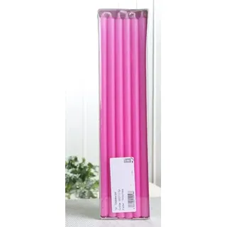 Stabkerzen, 30 x 1,2 cm Ø, 12er-Pack, pink-fuchsia