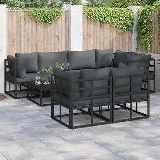 vidaXL Garten-Lounge-Set 7-tlg. schwarz