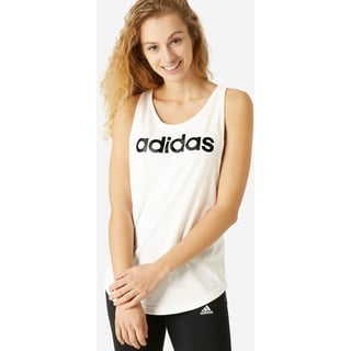 Adidas Top Damen - Linear weiss, weiß, S