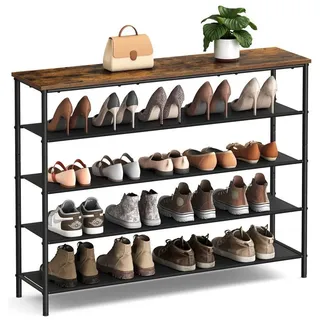 VASAGLE Schuhregal 120 x 88,5 x 30 cm schwarz / schwarz