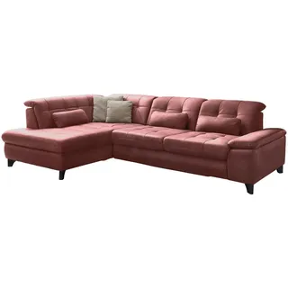Beldomo Speed Ecksofa, Dunkelrot, Metall, Echtleder, Anilinleder, Nubukleder, 4-Sitzer, Ottomane links, nicht einzeln stellbar, Eckteil, L-Form, 309x211 cm, Goldenes M, erweiterbar, Typenauswahl, Bettkasten erhältlich, Fußauswahl, Lederauswahl, planbar, Sitzqualitäten, seitenverkehrt Bettfunktion Hocker Rückenfutter, individuell Armteil rechts, Wohnzimmer, Sofas & Couches, Wohnlandschaften, Ecksofas