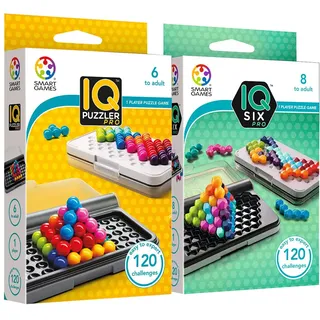 Smart Games - IQ Puzzler Pro + IQ Six Pro | Geduldspiele Für Kinder Ab 6 Jahre | Logikspiele | Konzentrationsspiele Ab 8 | Reisespiele