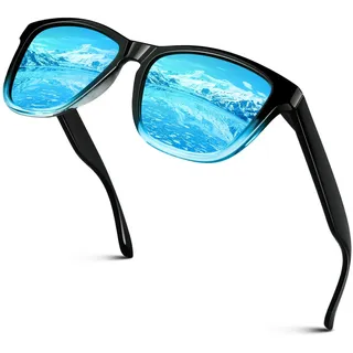 CGID Retro Sonnenbrille Herren Damen Polarisierte Vintage UV400 Rechteckig Eckig Sport,MJ17 - M