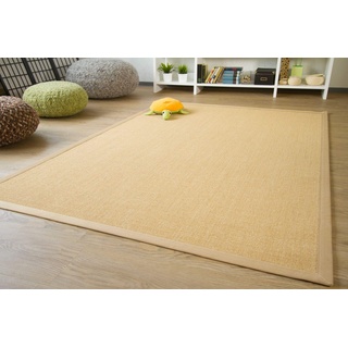 Steffensmeier Sisal Teppich Brazil mit Bordüre Farbe Natur beige Premium Qualität 100% Sisal, Größe: 300x300 cm