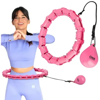 One Fitness Hula Hoop mit Noppen und Gewichten OHA02 rosa