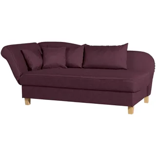 Max Winzer Selma Recamiere mit Armteil links klappbar Flachgewebe burgund