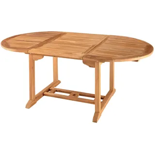 Riess Ambiente Gartentisch Empire Teak - 120-180x100cm - Natur - Teakholz | Platz für 8 Personen, ausziehbar, individuelle Maserung, natürliche Optik, wetterfest