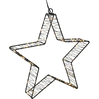LED Weihnachts Stern - 30 cm / schwarz - Winter Garten Fenster Leucht Deko Außen