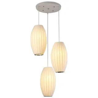 AHQX Moderne Pendelleuchten 3 Lampen Kreative Hängelampe Hängelampe Lampenschirm Aus Stoff Einfache Pendelleuchten Höhenverstellbare Geeignet Für Kücheninsel SpeisesaalSchlafzimmer Wohnzimmer(Oval)