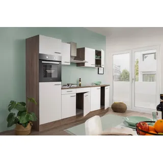 Respekta Küchenzeile Oliver E-Geräte 270 cm weiß/eiche york nachbildung