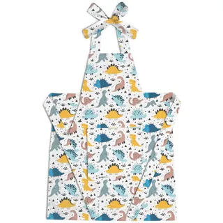 Amilian Kochschürze - Kinderschürze mit Tasche - Schürze zum Kochen, Malen, Spielen, (Backschürze für Jungen und Mädchen zum Basteln und Backen, Koch- und Malschürze), Kinder Küchenschürze aus 100% Baumwolle grün