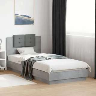 MOBCANT Bettgestell mit Kopfteil, Bettstütze Tagesbett Futonbett Bett Geeignet für Schlafzimmer Wohnungen Hotel Gästezimmer Betongrau 90x200 cm Holzwerkstoff
