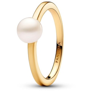 Pandora Fingerring Vergoldeter PANDORA Timeless Ring für Damen mit Perle goldfarben 56