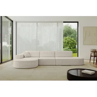altdecor Eckcouch Samt 2-Sitzer Beige