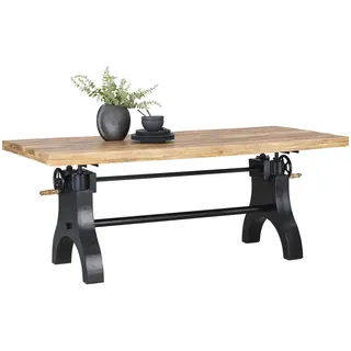 Ambia Home Esstisch, Natur, Holz, Mangoholz, vollmassiv, Holz, rechteckig, 90x77.5-93x200 cm, gastro- und objekttauglich, höhenverstellbar, Esszimmer, Tische, Esstische