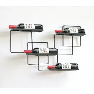 DanDiBo Ambiente Weinregal Wand Metall 4 Flaschen Schwarz