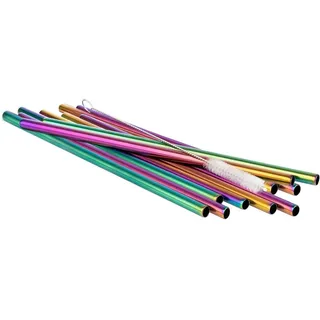 Wiederverwendbare Strohhalme Set von 6, Edelstahl, 15 cm, Umweltfreundlich, Für Getränke